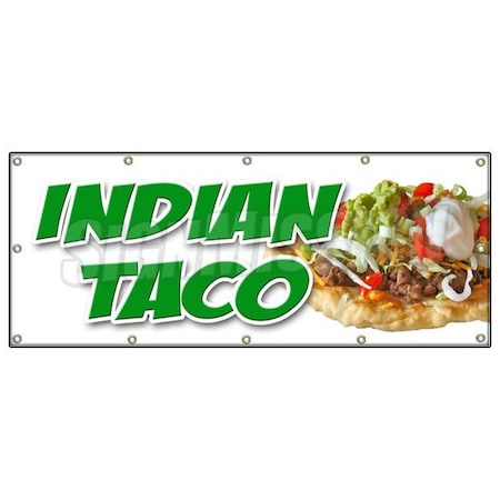 Signmission INDIAN TACO BANNER SIGN fry bread beef chicken vegetable navajo fresh B-120 Indian Taco